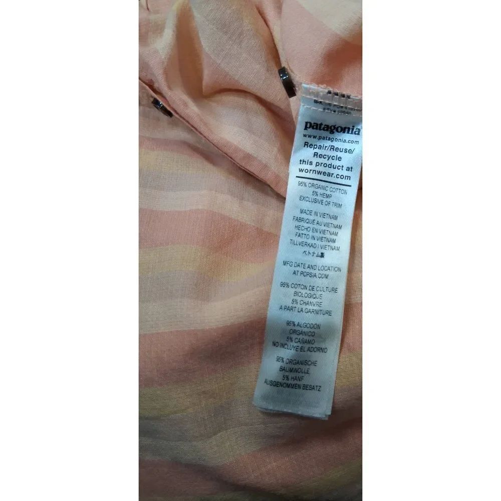 Patagonia womens small organic cotton blouse papaya orange shirt - Picture 9 of 9